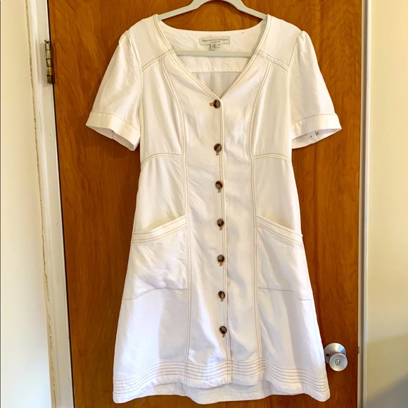 Pilcro and the Letterpress White Button-Down Dress - Picture 2 of 6